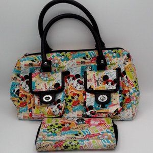 Disney Purse Kisses Collage Pattern Disneyland Parks Wallet